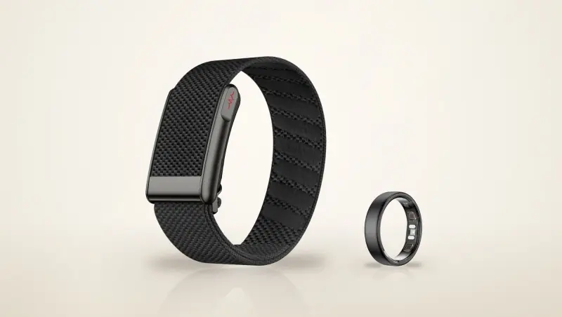 Das VYTA Band in Schwarz und der VYTA Ring auf hellem Grund